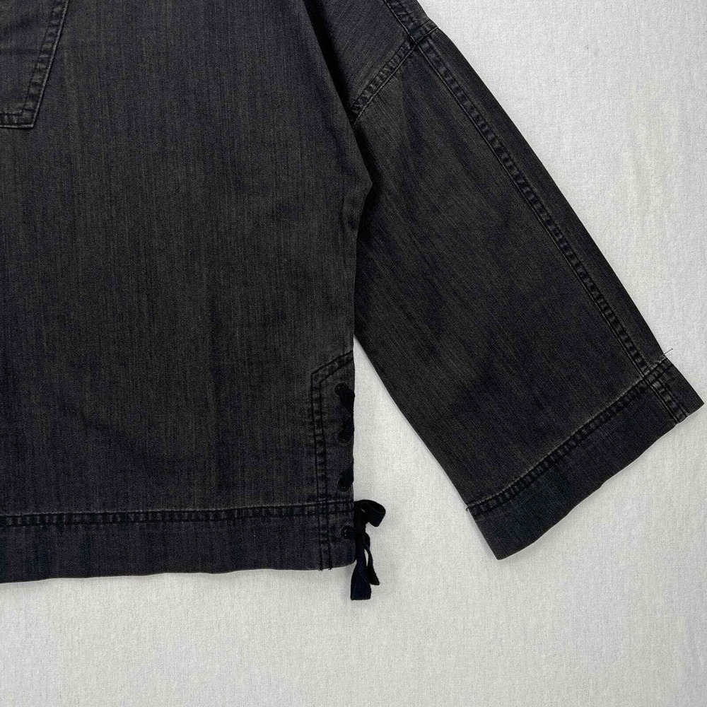 MADEWELL Shirt Womens Small Gray Denim Side Lace Top Sloan Black NWT - Picture 7 of 16